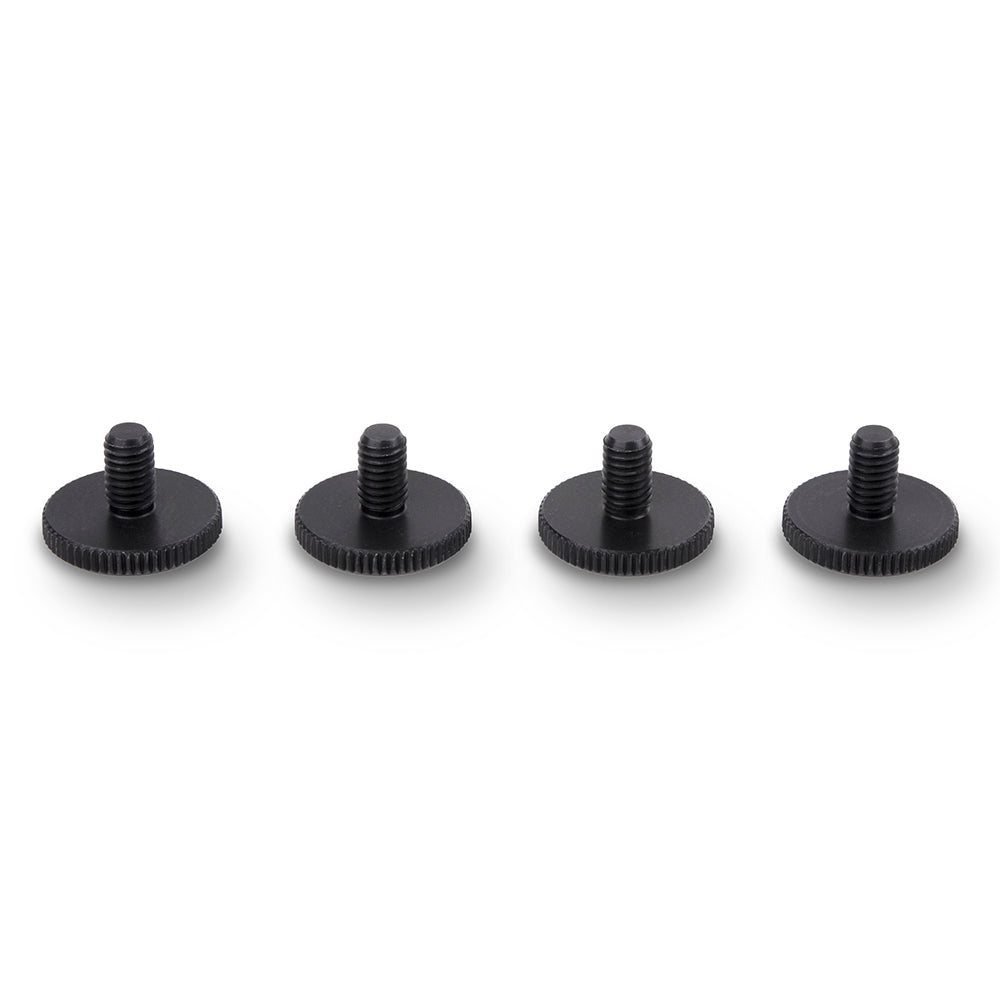 Knurled Thumb Screw Black Steel M4 x 10mm DIN 653 16mm dia (4pcs)